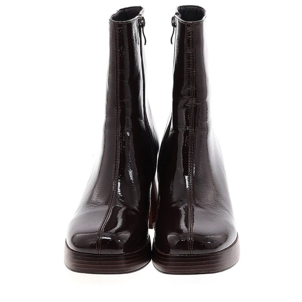 Princess Polly Kyleigh Brown Ankle Boots Platform Faux Leather Women Size 10 - Picture 6 of 7